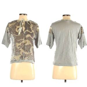 TINY Velour Animal Print Burnout Top M